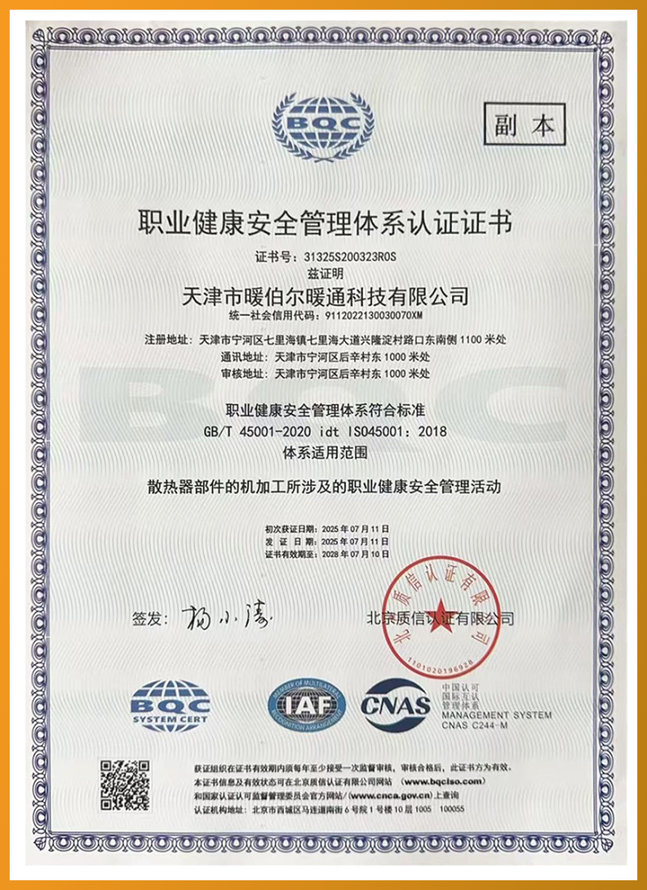 职业健康安全管理体系